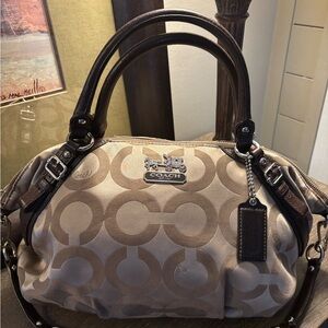 Coach Madison Op Art Sateen Large Sophia Satchel #17690